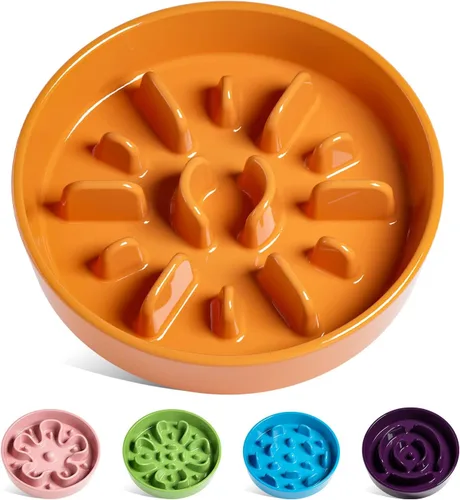 Miniatura 8 de LE TAUCI Cuencos para perros de cerámica de alimentación lenta, cuenco de alimentación lenta de 1.5 tazas para razas pequeñas y medianas, cuenco