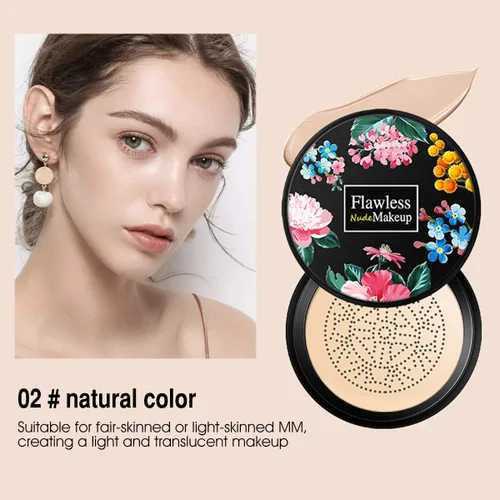 Miniatura 8 de Air Cushion CC Cream Corrector Hidratante Cepillo de Cabeza de Seta Impermeable Maquillaje Base Humectante BB Crema para Mujeres Niñas (flores)