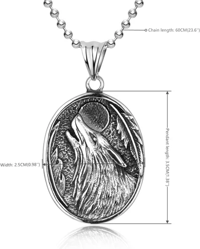 Miniatura 2 de Colgante de símbolo de lobo vikingo nórdico Vegvisir Mjolnir brújula para hombre, protección de fe, medallón guía amuleto, acero, joyería nórdica