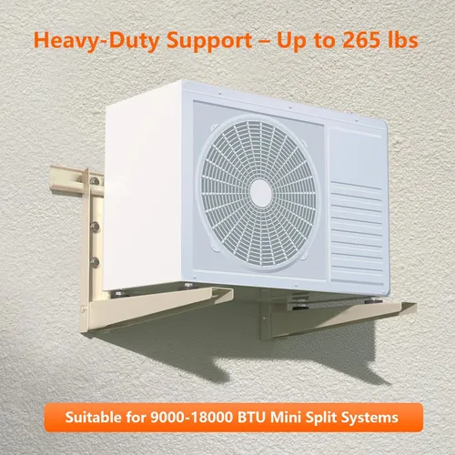 Miniatura 3 de Soporte de montaje en pared para exteriores, soporta hasta 265 libras, condensador de 9000-18000 Btu, para colgar sistemas de bomba de calor de aire