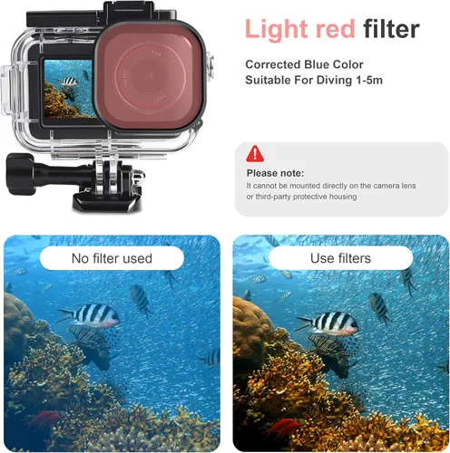 Miniatura 4 de FitStill 196FT/60M Estuche Impermeable y 3 Filtros y Juego de Palanca Flotante Compatible con DJI Osmo Action 5 Pro Action 4 Action 3, Cubierta
