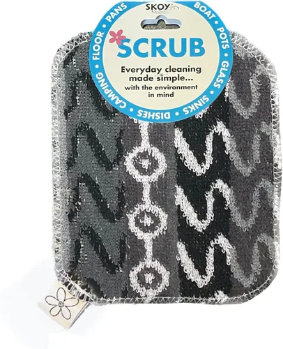 Miniatura 12 de Skoy Scrub, pack de 2 reutilizable, estropajo para platos sin rayar para limpieza de cocina y hogar, amigable con el planeta, estropajo suave apto