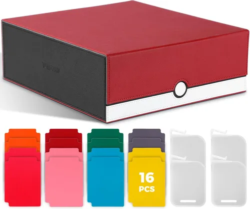 Miniatura 6 de tombert Caja de baraja premium de 150+ para PTCG, MTG, de gran capacidad con 2 divisores, para más de 100 cartas con funda TCG Juegos de cartas