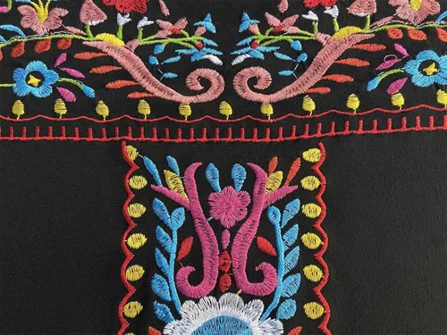 Miniatura 4 de Blusas bordadas mexicanas para mujer, de manga corta, para fiesta, blusas florales campesinas