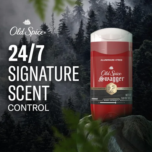 Miniatura 3 de Old Spice Desodorante sin aluminio para hombres, protección contra olores 24/7, frescura 24/7 y aroma duradero, Swagger con aroma a madera de cedro
