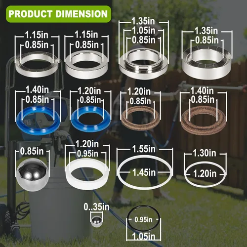 Miniatura 6 de 248213 Kit de reparación de bomba de repuesto para pulverizador de pintura sin aire Graco 1095 1595 5900 248-213 244198