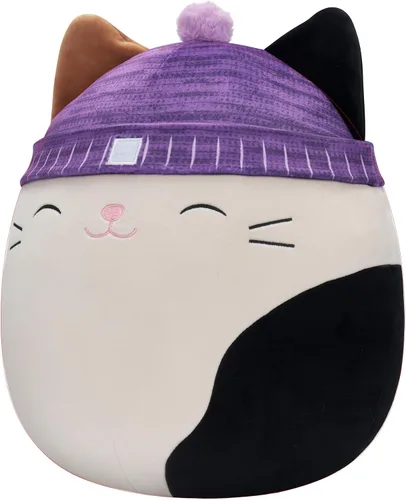 Miniatura 2 de Squishmallows Gato original de 14 pulgadas Cam Calicó con sombrero morado - Peluche oficial de Jazwares grande y ultrasuave