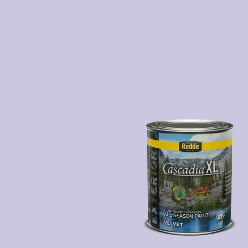 Miniatura 187 de Rodda Paint CASCADIA XL Pintura e imprimación de satén exterior en uno, cuarto de galón, bikini lavanda