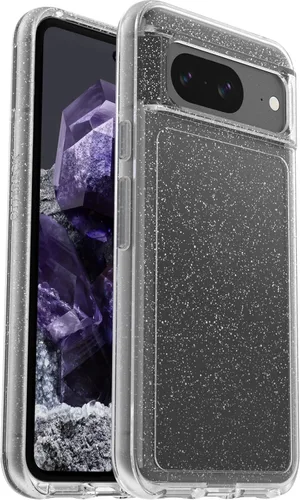 OtterBox Funda transparente para Google Pixel 8 Symmetry Series - STARDUST (transparente/brillante), ultra elegante, compatible con carga