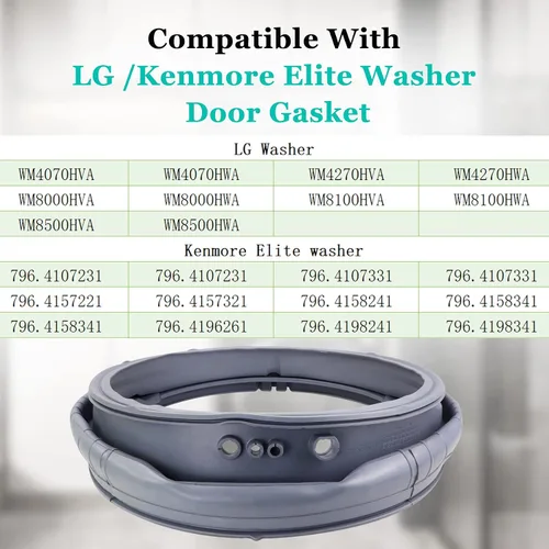Miniatura 7 de Upgrade MDS47123608 WM8100HVA Sello de Goma de Puerta de Lavadora, Repuesto para LG Kenmore y Compatible con Modelos WM8000HVA,WM4070HVA,WM4270HVA