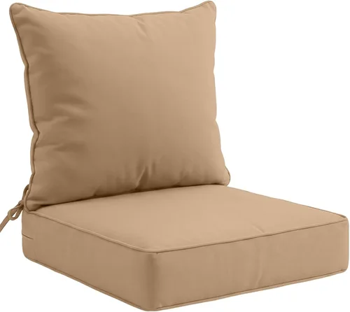 Miniatura 12 de EAGLE PEAK Juego de cojín para asiento profundo de patio al aire libre, 25 x 25 x 5 pulgadas, cojín de respaldo para silla de 2 piezas, juego de 2
