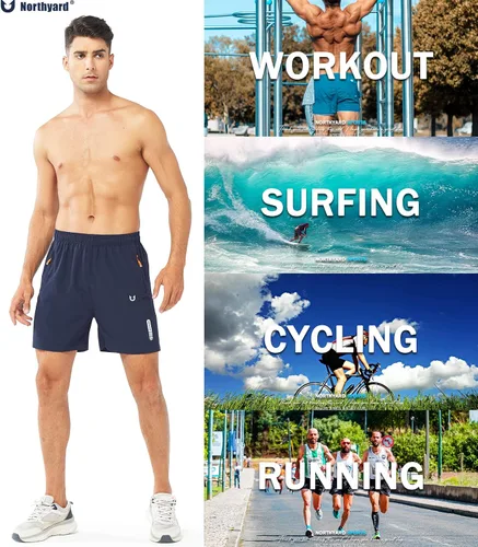 Miniatura 5 de NORTHYARD - Pantalones cortos deportivos para correr para hombres, ligeros, de secado rápido, 7, 5 o 9 pulgadas, para senderismo, deportes, gimnasio