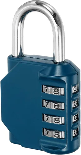 Miniatura 10 de PATIKIL Candado de combinación de 4 dígitos de 3 pulgadas de largo, cerradura de combinación reiniciable de aleación de zinc impermeable para caja