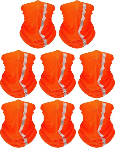 Miniatura 16 de SATINIOR 8 polainas para el cuello, reflectante, refrescante, protección UV, bandana de neón, máscara facial transpirable para hombres y mujeres