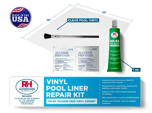 Miniatura 9 de Kit de reparación de revestimiento de piscina de vinilo - Kit de reparación de parches de piscina con cemento de vinilo HH-66 TF - Kit de reparación