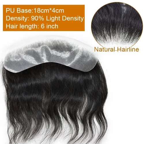 Miniatura 3 de Cabello humano invisible para hombre, postizo frontal en V con bucle en V, para retroceder la línea de cabello en forma de V, sistema de reemplazo