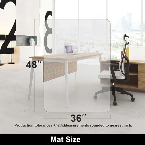 Miniatura 7 de AiBOB Tapete para silla para suelo de madera dura, 36 x 48 pulgadas, tapete para silla de escritorio para suelos de madera y azulejos, tapetes
