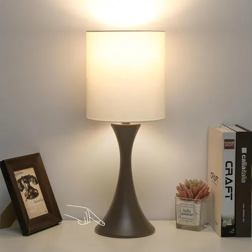 Miniatura 13 de Lámpara de mesa con control táctil, lámpara de cabecera regulable de 3 vías para sala de estar, lámpara de mesa de noche moderna para dormitorio