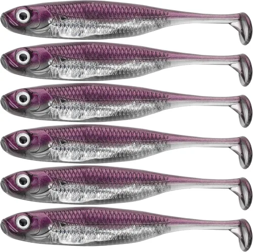 Miniatura 22 de QualyQualy Cebo de plástico suave Swimbait Paddle Tail Shad Lure Soft Bass Shad Bait Shad Minnow Paddle Tail Cebo de natación para Bass Trucha 2#