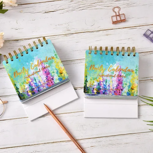 Miniatura 2 de Calendario motivacional - Calendario de pie con volteo inspirador, citas inspiradoras, 12.2 cm x 14 cm, Calendario perpetuo de escritorio