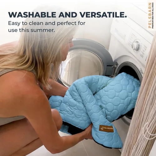 Miniatura 8 de Pelsbarn Tapete refrescante para perros, comodidad de verano de seda de hielo, auto refrescante, antideslizante, duradera y lavable, tapete