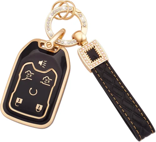 Miniatura 44 de Ekala para Honda Funda para Llavero con Llavero de Cuero, 5 Botones Carcasas de Teclas de TPU Suave Compatibles con Honda Civic Accord Pilot CR-V