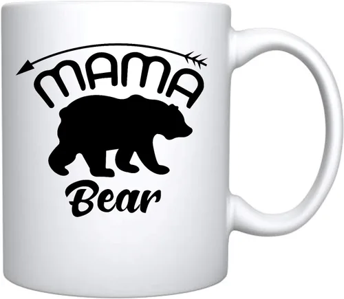 Miniatura 3 de Veracco Mama Bear Arrow - Taza de café de cerámica blanca, taza de té, divertido regalo de cumpleaños para el día de la madre, para mamá, abuela