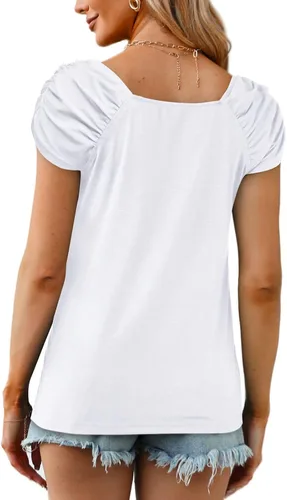 Miniatura 4 de Shirts for Women Dressy Casual 2023 Tshirts Beach Teacher Shirt Going Out Work Tops Short Sleeve T-Shirts