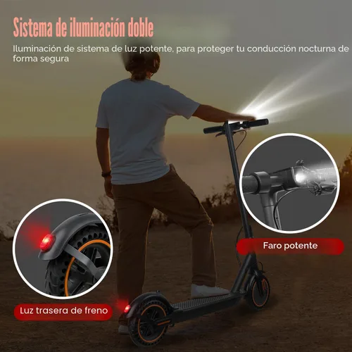 Miniatura 6 de Electric Scooter, 500W Motor, Up to 17-20MPH &19-21 Miles, Commuter Escooter, Foldable E-Scooter for Adults with APP and Dual Braking System