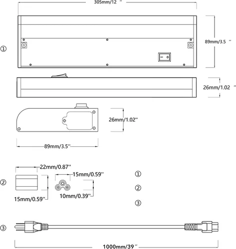Miniatura 2 de Luces LED para debajo del gabinete cableadas, iluminación inteligente para debajo del gabinete habilitada para Alexa Google. Enchufe y cable