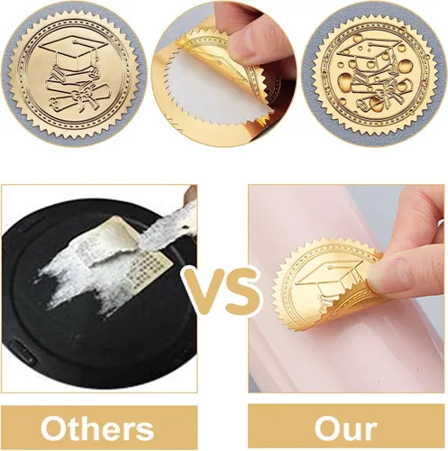 Miniatura 6 de CRASPIRE 408 sellos de certificado en relieve de 2 pulgadas con texto en relieve «You Make a Difference» («You Make a Difference») Sellos en relieve