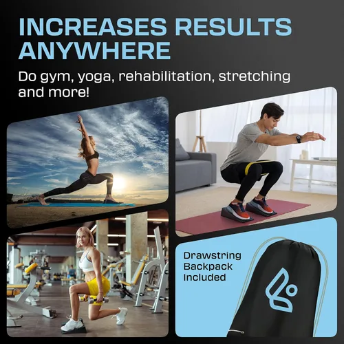 Miniatura 7 de Par de Bloques en Cuña para Sentadillas Flexelent - Bloque en Cuña para Sentadillas con Talón Elevado para Sentadillas Más Profundas, Levantamiento
