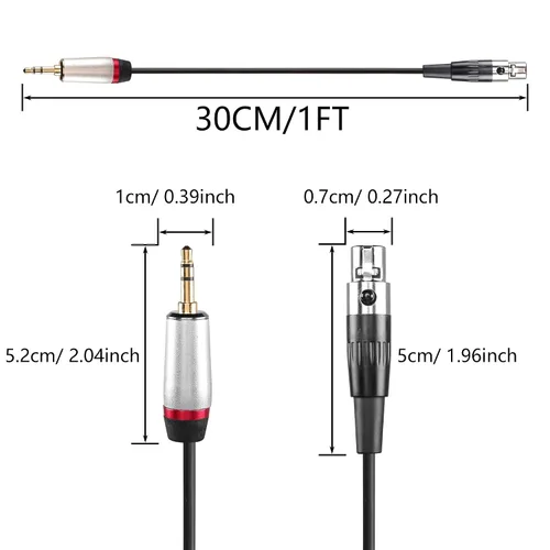 Miniatura 7 de CERRXIAN Mini XLR hembra a 0.138 in cable de audio estéreo de 3 pines Mini XLR hembra a 1/8 pulgadas TRS cable adaptador conector para conversión
