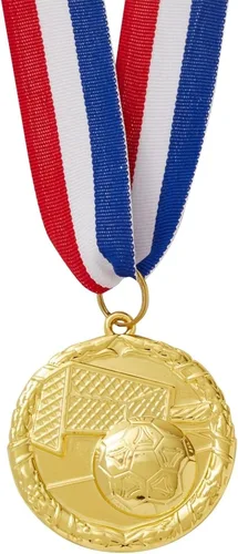 Miniatura 6 de Juvale Paquete de 12 medallas de premio para adultos, trofeos de participación en equipo con cinta de rayas rojas, blancas y azules, recuerdos