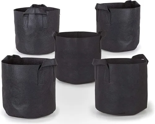 Miniatura 21 de 247Garden Paquete de 2 bolsas de cultivo de 200 galones/macetas de tela de aireación con asas (300 GSM, negro, 24A x 50D)