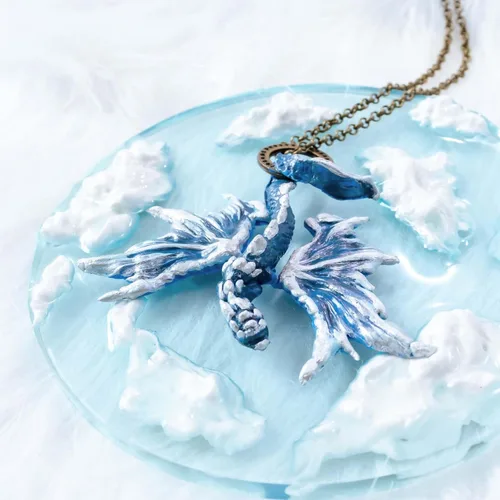 Miniatura 8 de Moldes de silicona con diseño de dragón alado, paquete de 2 unidades para fundición de resina epoxi, fabricación de joyas, fondant, decoración
