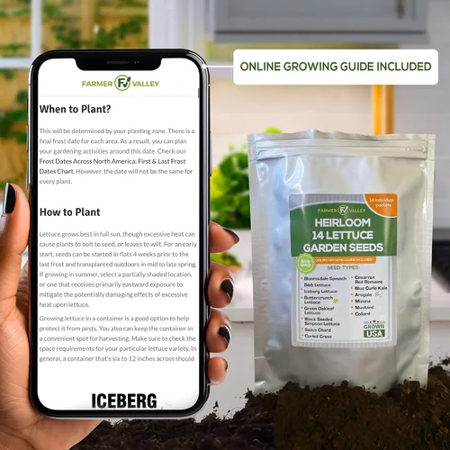 Miniatura 6 de Semillas de jardín de lechuga y ensalada para plantar, más de 6400 semillas de verduras cultivadas en Estados Unidos sin OMG para cultivo doméstico