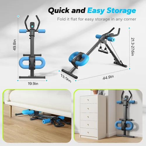 Miniatura 5 de MERACH Máquina de abdominales, equipo de entrenamiento abdominal, máquina de entrenamiento abdominal ajustable para entrenamiento de abdominales