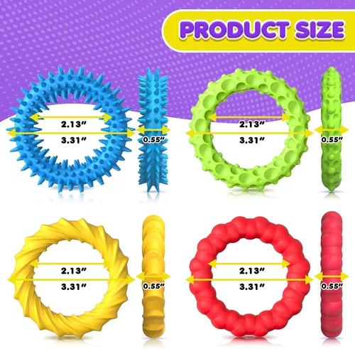 Miniatura 3 de Juguetes Sensoriales Fidget para Niños y Adultos - Paquete de 8 Pulseras Fidget Elásticas Juguetes Sensoriales con Textura y Calmantes