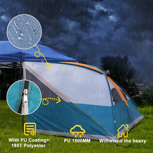 Miniatura 6 de UNP Cubo de camping Tienda de campaña lateral desplegable para toldos de 10 x 10 pies, carpa de fácil instalación gazebo
