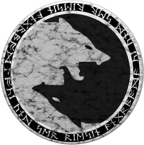 Miniatura 3 de Fenrir Wolf of Odin in Circle of Norse Runes - PopSockets Grip and Stand for Phones and Tablets