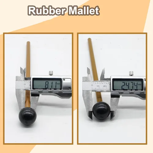 Miniatura 3 de Luomorgo 2 piezas de mazos para glockenspiel, mazos de xilófono de campana de goma, mazos de percusión, mazos de 7.7 pulgadas para palo de campana