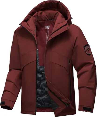Miniatura 9 de Chaqueta de esquí para hombre, impermeable, cálido, abrigo de invierno resistente al viento, chaqueta de snowboard aislada con capucha para montaña