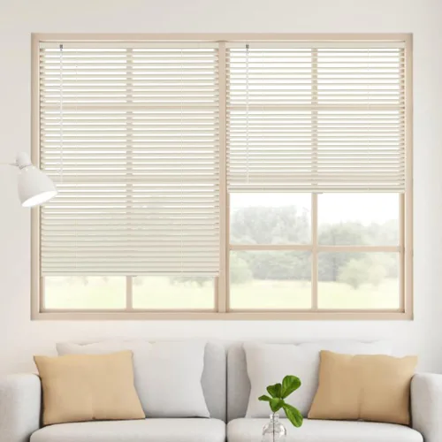 Miniatura 2 de Minipersianas de aluminio para ventanas sin cordones, persianas horizontales para ventanas para ajuste de luz, persianas venecianas de metal