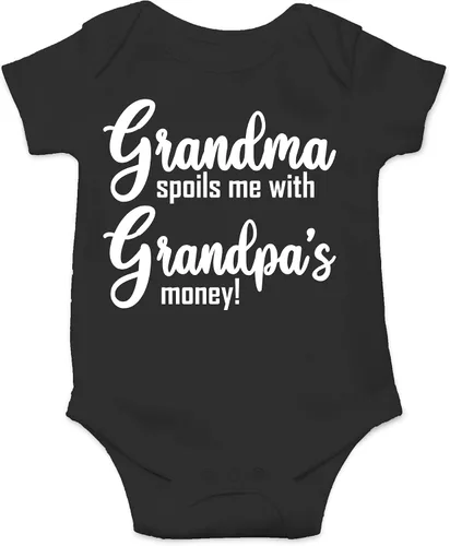 CBTwear Grandma Spoils Me With Grandpa's Money Baby Body Lindo Recién Nacido Ropa Unisex Humor Mameluco