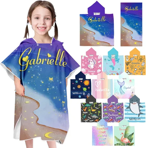 Miniatura 10 de Toallas de playa personalizadas para niños, toallas de playa personalizadas con nombres, regalos personalizados para niños pequeños, niñas