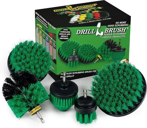 Juego de limpieza eléctrica para el hogar, limpiador eléctrico de hierro fundido, suministros de limpieza de cocina, herramientas de cepillo de Verde