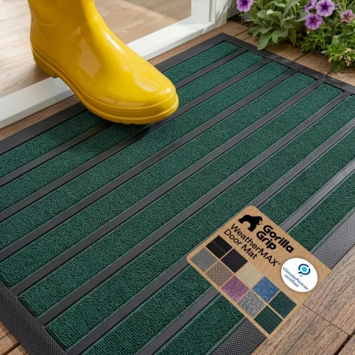 Miniatura 26 de Gorilla Grip WeatherMax - Tapete para todas las estaciones 100% impermeable, 17 x 29 pulgadas, goma natural duradera, resistente a manchas y Chevron