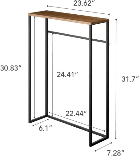 Miniatura 2 de YAMAZAKI Home - Mesa consola delgada – Mesa de entrada estrecha (24 pulgadas) con ganchos, mesa delgada ultra poco profunda para espacios pequeños