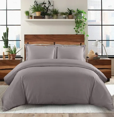 Miniatura 6 de Royal Hotel Bedding Funda de edredón de 500 hilos, 100% algodón, cierre de botón, suave y fresco, juego de funda de edredón de 2 piezas, tamaño Negro